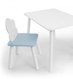 Комплект детской мебели стол и стул Облачко (Белый/Голубой/Белый) в Кургане - kurgan.ok-mebel.com | фото