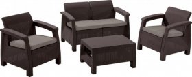 Комплект мебели Корфу сет (Corfu set) коричневый - серо-бежевый * в Кургане - kurgan.ok-mebel.com | фото
