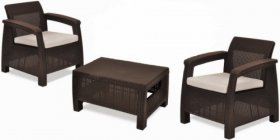 Комплект мебели Корфу Уикенд (Corfu Weekend) коричневый - серо-бежевый * в Кургане - kurgan.ok-mebel.com | фото
