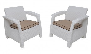 Комплект на балкон Yalta Premium Balcony Set (Ялта) белый (+подушки под спину) в Кургане - kurgan.ok-mebel.com | фото 4