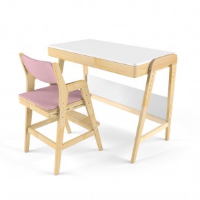 Комплект растущий стол и стул с чехлом 38 попугаев «Вуди» (Белый, Береза, Розовый) в Кургане - kurgan.ok-mebel.com | фото