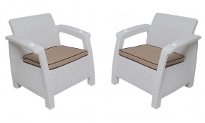 Комплект уличной мебели Yalta Premium Terrace Set (Ялта) белый (+подушки под спину) в Кургане - kurgan.ok-mebel.com | фото 4