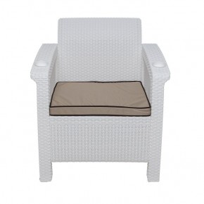 Комплект уличной мебели Yalta Premium Terrace Set (Ялта) белый (+подушки под спину) в Кургане - kurgan.ok-mebel.com | фото 6