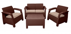Комплект уличной мебели Yalta Premium Terrace Set (Ялта) шоколадый (+подушки под спину) в Кургане - kurgan.ok-mebel.com | фото