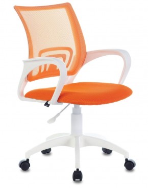 Кресло BRABIX "Fly MG-396W", пластик белый, сетка, оранжевое, 532401, MG-396W_532401 в Кургане - kurgan.ok-mebel.com | фото
