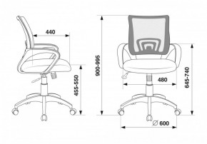 Кресло Бюрократ CH-695N/R/TW-11 красный TW-35N черный TW-11 в Кургане - kurgan.ok-mebel.com | фото 3