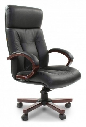 Кресло для руководителя Chairman 421 черный/орех темный, черный в Кургане - kurgan.ok-mebel.com | фото 1