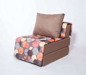 Кресло-кровать бескаркасное Харви (коричневый-геометрия браун) в Кургане - kurgan.ok-mebel.com | фото