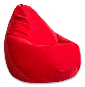 Кресло-мешок Красный Микровельвет L в Кургане - kurgan.ok-mebel.com | фото