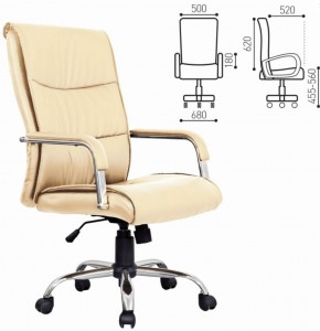 Кресло офисное BRABIX "Space EX-508" (экокожа, хром, бежевое) 531165 в Кургане - kurgan.ok-mebel.com | фото 2