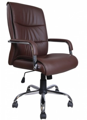 Кресло офисное BRABIX "Space EX-508" (экокожа, хром, коричневое) 531164 в Кургане - kurgan.ok-mebel.com | фото