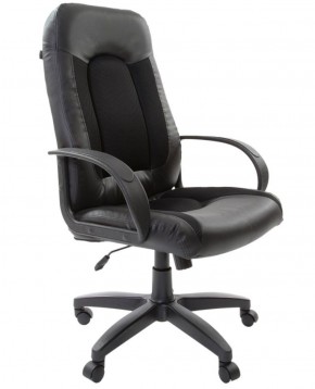Кресло офисное BRABIX "Strike EX-525" (экокожа черная, ткань черная) 531381 в Кургане - kurgan.ok-mebel.com | фото