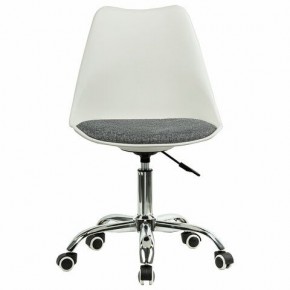 Кресло стул BRABIX "Eames MG-310 CH", хром, пластик белый, ткань серая, 532924 в Кургане - kurgan.ok-mebel.com | фото