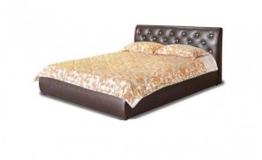 Кровать 1600 Флоренция в к/з "Классик 307 коричневый" (серия Норма) + основание + опоры в Кургане - kurgan.ok-mebel.com | фото