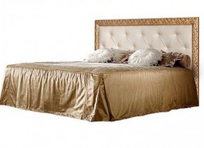 Кровать 2-х спальная (1,4 м) Тиффани штрих-лак/золото с мягким изголовьем (ТФКР140-2) в Кургане - kurgan.ok-mebel.com | фото