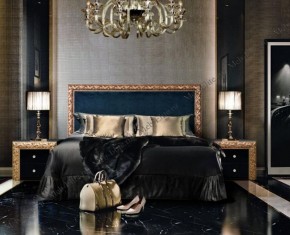 Кровать 2-х спальная (1,6 м) Тиффани Premium черная/золото с мягким элементом (Антрацит) с подъемным механизмомарт (ТФКР-3[3](П) в Кургане - kurgan.ok-mebel.com | фото 2