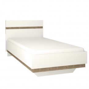 Кровать 90/TYP 90, LINATE ,цвет белый/сонома трюфель в Кургане - kurgan.ok-mebel.com | фото