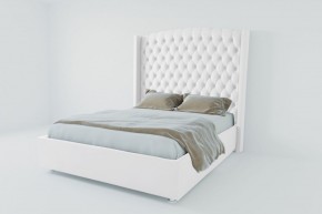 Кровать Берлин ЛЮКС с ПМ 1600 (экокожа белая) в Кургане - kurgan.ok-mebel.com | фото