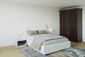 Кровать Берлин с ПМ 1200 (экокожа белая) в Кургане - kurgan.ok-mebel.com | фото 2