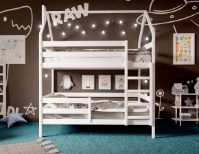 Кровать-домик двухъярусная 80*160 Белый в Кургане - kurgan.ok-mebel.com | фото 2