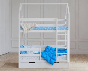 Кровать-домик двухъярусная 80*160 Белый в Кургане - kurgan.ok-mebel.com | фото 5