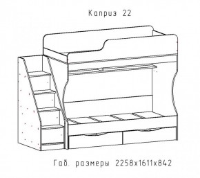 КАПРИЗ-22 Кровать двухъярусная 800 настил ЛДСП в Кургане - kurgan.ok-mebel.com | фото 2