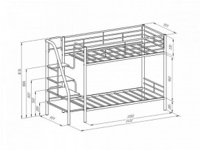 Кровать двухъярусная "Толедо" Серый/Дуб молочный в Кургане - kurgan.ok-mebel.com | фото 2