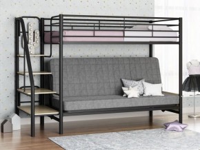 Кровать двухъярусная с диваном "Мадлен-3" (Черный/Серый) в Кургане - kurgan.ok-mebel.com | фото 1
