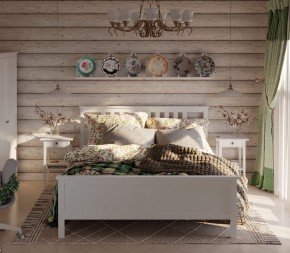 Кровать Кантри двухспальная 180х200, массив сосны, цвет белый в Кургане - kurgan.ok-mebel.com | фото 4