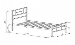 Кровать металлическая "Кадис 900х1900" Слоновая кость в Кургане - kurgan.ok-mebel.com | фото 2