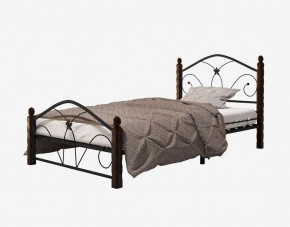 Кровать "Селена 1" Черная (900*2000) (ножки-шоколад) с коваными элементами в Кургане - kurgan.ok-mebel.com | фото 2