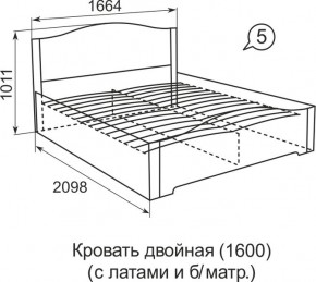 Кровать с латами Виктория 05 в Кургане - kurgan.ok-mebel.com | фото 2