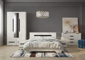 Кровать Вега 1,4 + основание (Крафт белый - Венге) в Кургане - kurgan.ok-mebel.com | фото 3