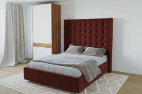 Кровать Венеция ЛЮКС с ПМ 1200 (велюр бордо) в Кургане - kurgan.ok-mebel.com | фото 2