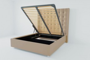 Кровать Венеция ЛЮКС с ПМ 1200 (велюр светло-серый) в Кургане - kurgan.ok-mebel.com | фото