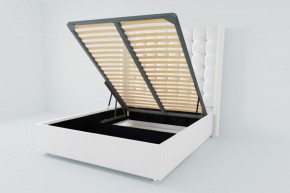 Кровать Венеция ЛЮКС с ПМ 1600 (экокожа белая) в Кургане - kurgan.ok-mebel.com | фото