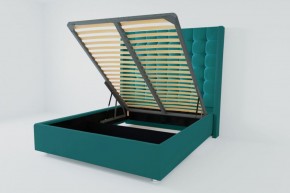 Кровать Венеция ЛЮКС с ПМ 1600 (велюр бирюзовый) в Кургане - kurgan.ok-mebel.com | фото