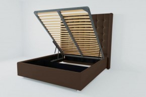 Кровать Венеция ЛЮКС с ПМ 1800 (экокожа коричневая) в Кургане - kurgan.ok-mebel.com | фото 2