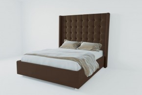 Кровать Венеция ЛЮКС с ПМ 2000 (экокожа коричневая) в Кургане - kurgan.ok-mebel.com | фото 2