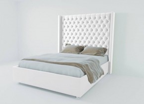 Кровать Версаль ЛЮКС с ПМ 800 (экокожа белая) в Кургане - kurgan.ok-mebel.com | фото
