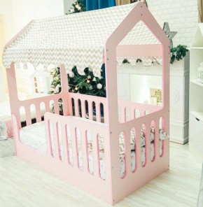 Кровать-домик без ящика 800*1600 (Розовый) в Кургане - kurgan.ok-mebel.com | фото