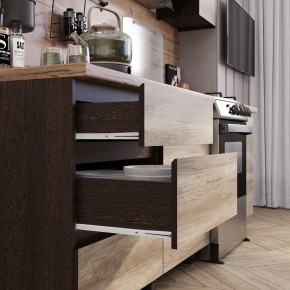Кухня Энигма 1.6 м (венге/дуб каньон) в Кургане - kurgan.ok-mebel.com | фото 2