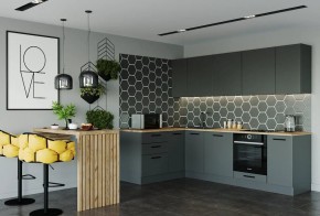 Кухня угловая Антрацит 2600х1600 (Стол. 38мм) в Кургане - kurgan.ok-mebel.com | фото