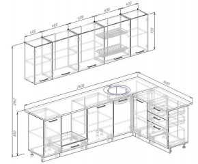 Кухня угловая Антрацит 2600х1600 (Стол. 38мм) в Кургане - kurgan.ok-mebel.com | фото 2