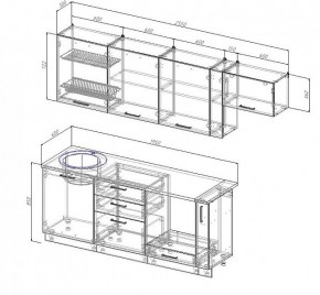 Кухонный гарнитур Антрацит 2550 (Стол. 38мм) в Кургане - kurgan.ok-mebel.com | фото 3