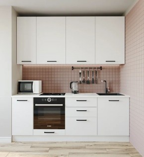 Кухонный гарнитур Белый Глянец 2200 h950 (Стол. 38мм) в Кургане - kurgan.ok-mebel.com | фото
