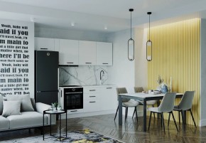 Кухонный гарнитур Белый Глянец 2550 (Стол. 26мм) в Кургане - kurgan.ok-mebel.com | фото