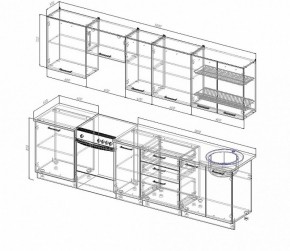 Кухонный гарнитур Жемчуг 3000 (Стол. 26мм) в Кургане - kurgan.ok-mebel.com | фото 2