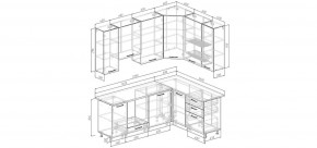 Кухонный гарнитур Меренга 2200*1600 h950 (Стол. 38мм) в Кургане - kurgan.ok-mebel.com | фото 2