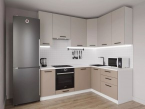 Кухонный гарнитур угловой Каппучино 2200*1600 h 950 (Стол. 38мм) в Кургане - kurgan.ok-mebel.com | фото